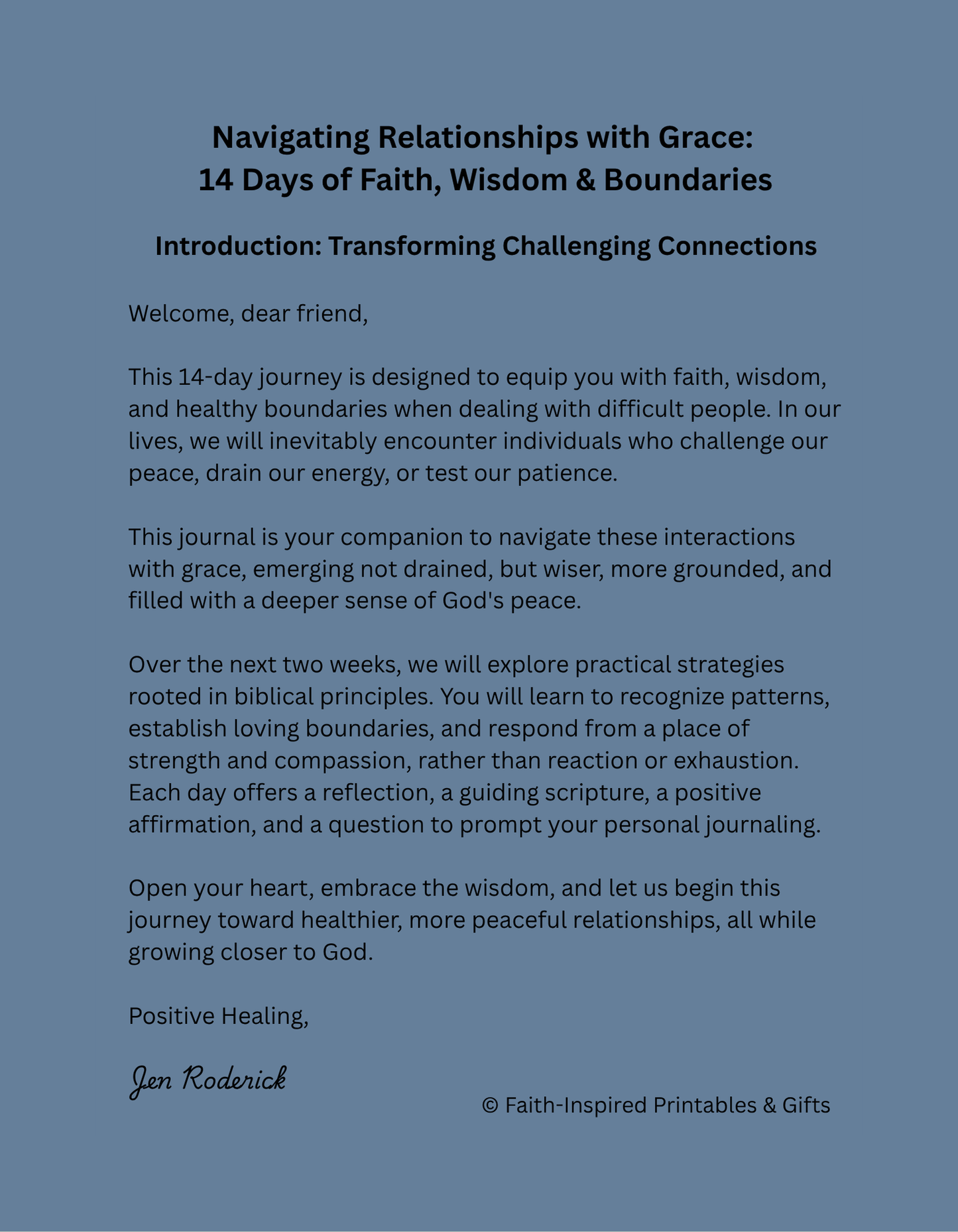 Dealing with Difficult People: A 14-Day Faith-Based Devotional Journal for Setting Boundaries and Finding Peace Paperback