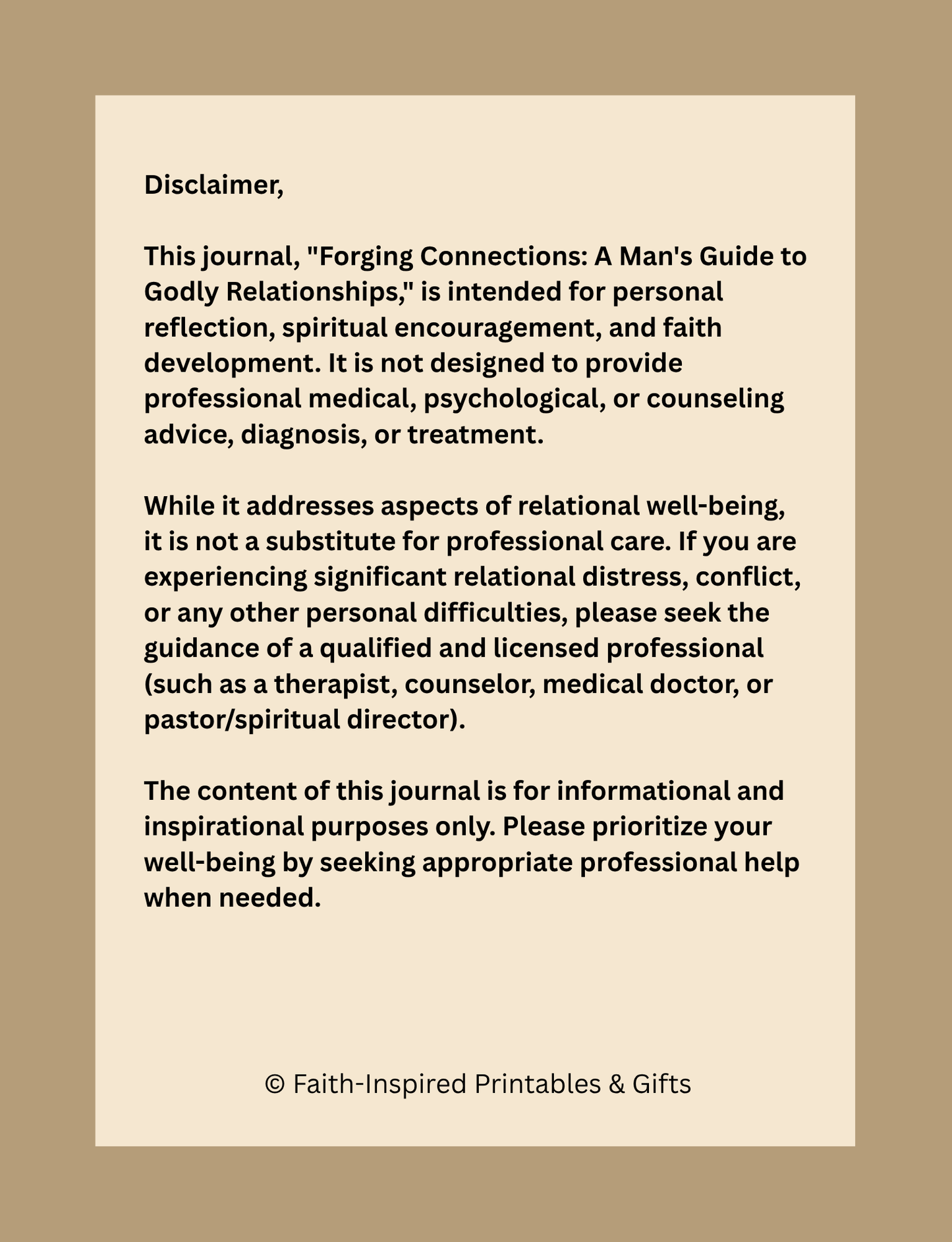 Forging Connections: A 30-Day Christian Men’s Journal for Marriage, Fatherhood & Friendship: Part of the Iron & Spirit: A Man’s Faith Journey Series Paperback