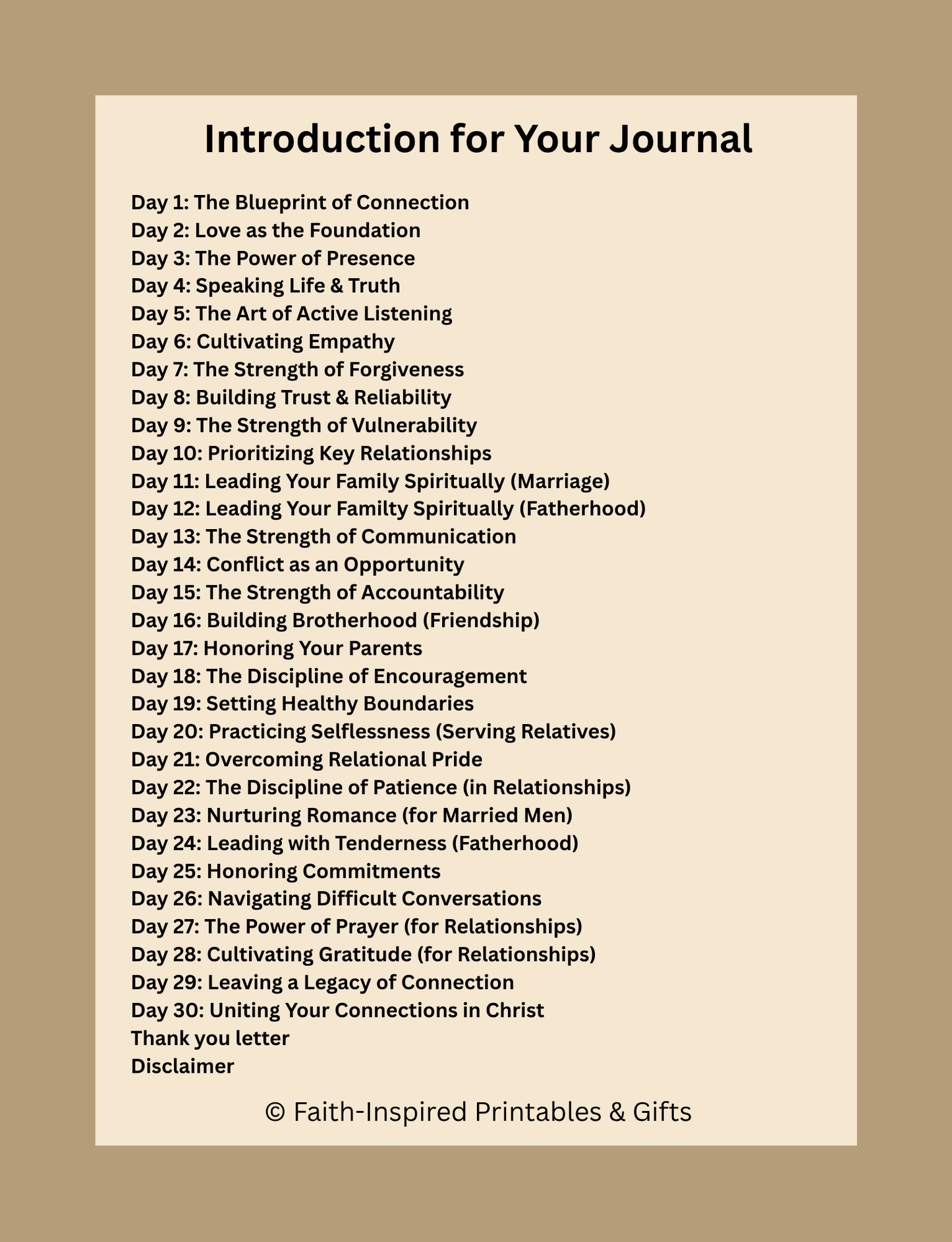 Forging Connections: A 30-Day Christian Men’s Journal for Marriage, Fatherhood & Friendship: Part of the Iron & Spirit: A Man’s Faith Journey Series Paperback