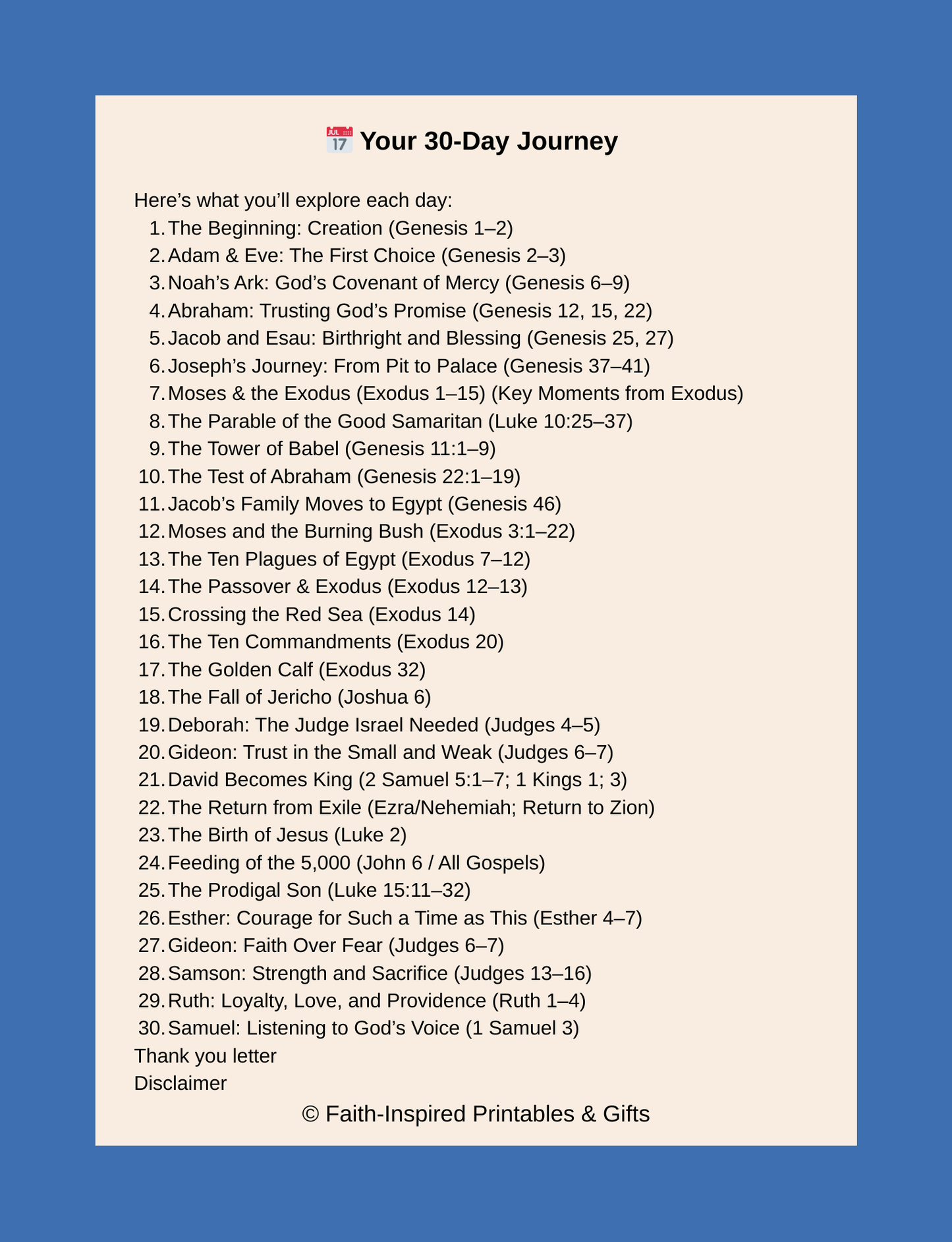 Your 30-Day Bible Story Teaching Journal: Key Stories from the Old & New Testament for Beginners Paperback