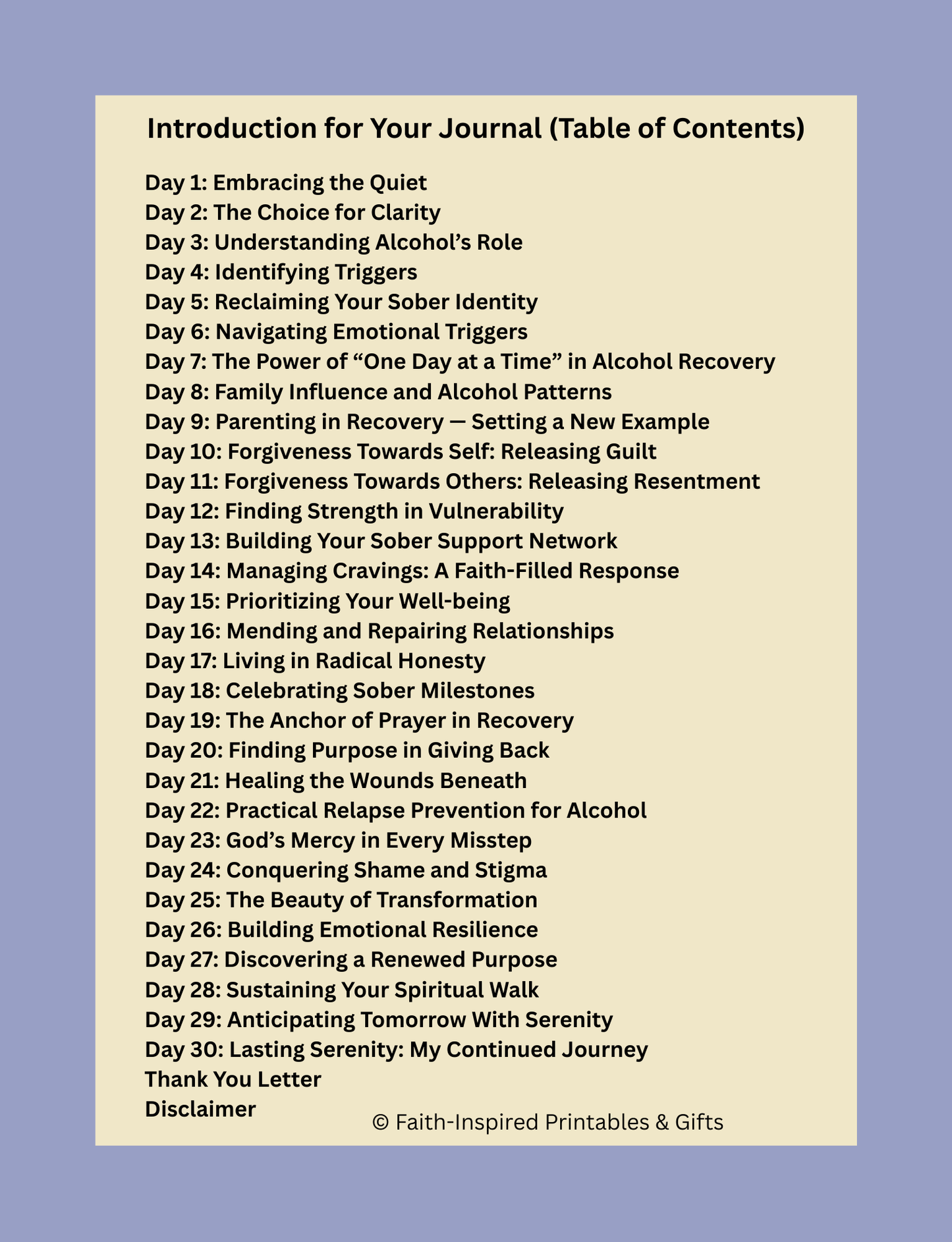 Yesterday, Today, Tomorrow - The Path to Lasting Serenity: A 30-Day Journal for Alcohol Recovery & Abundant Life Paperback