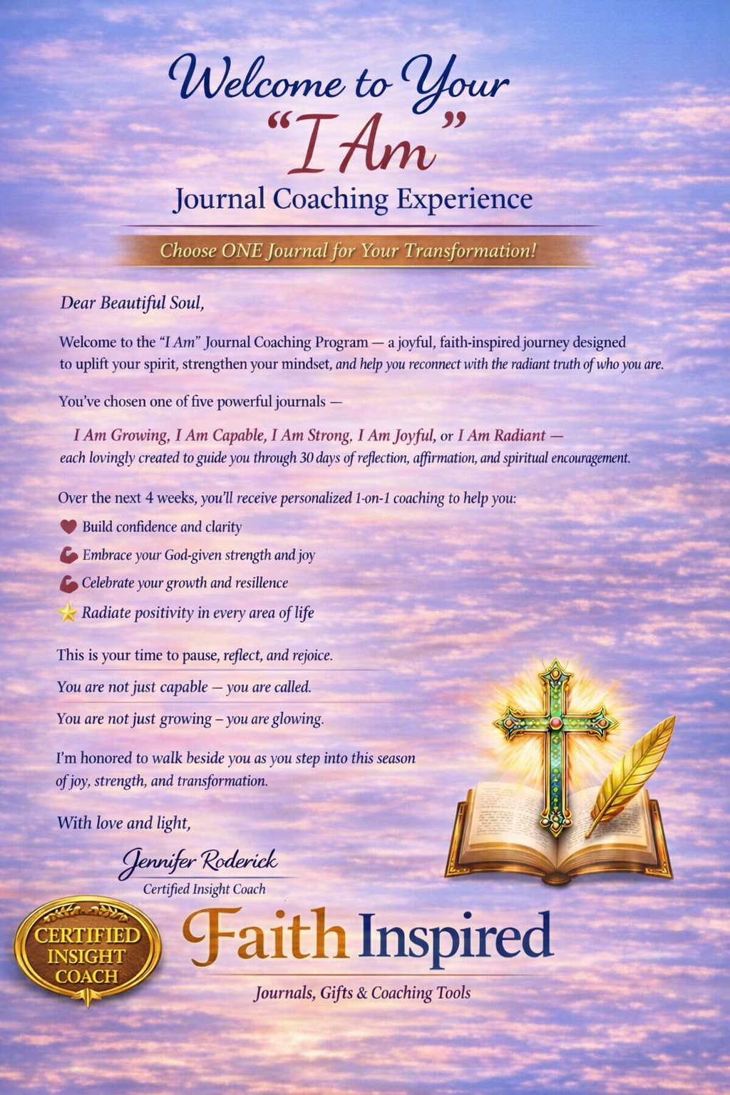 “I Am” Growth Mindset Coaching Program (1‑1 Coaching + Journal)