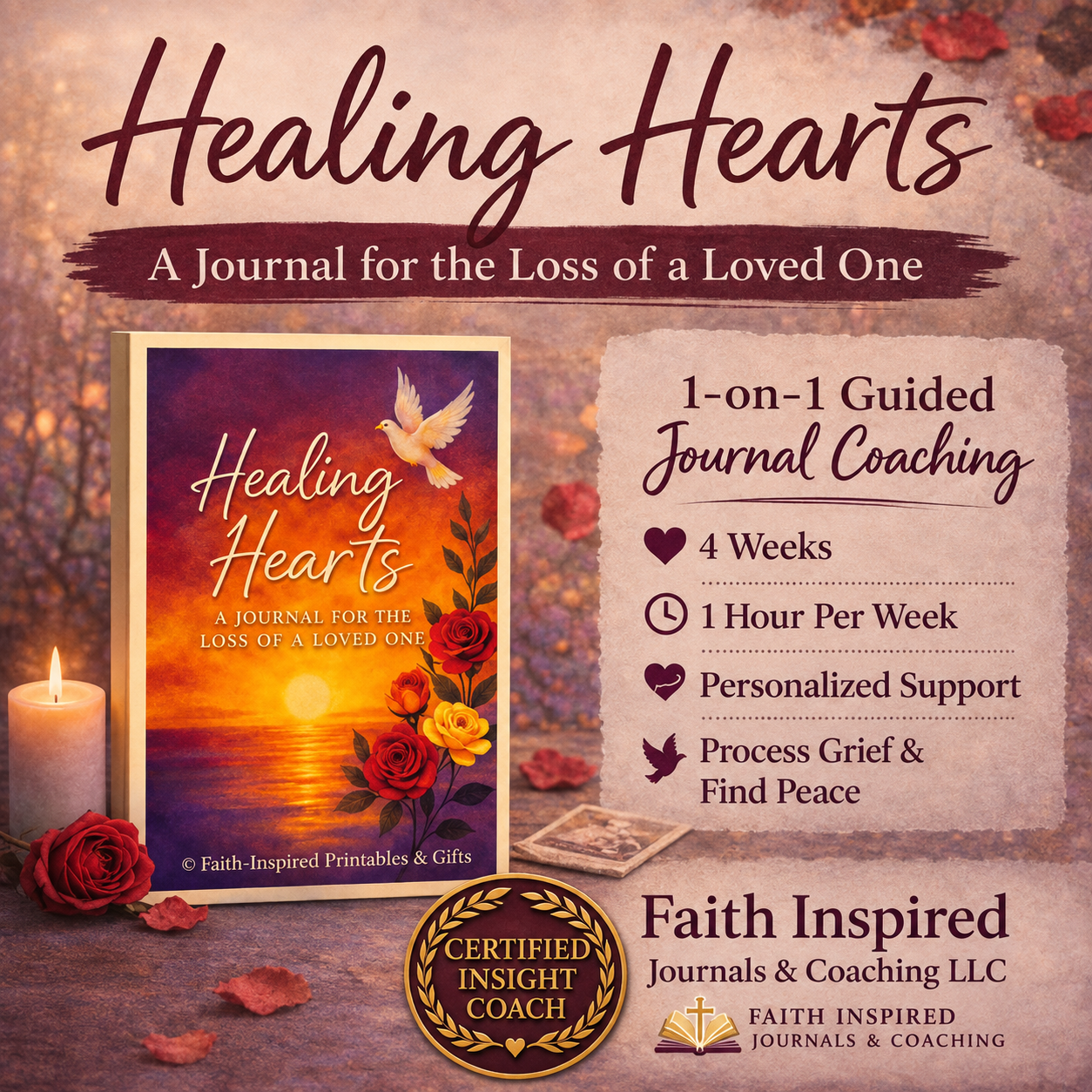 Healing Hearts – Loss of a Loved One: 4‑Week 1‑1 Coaching Program