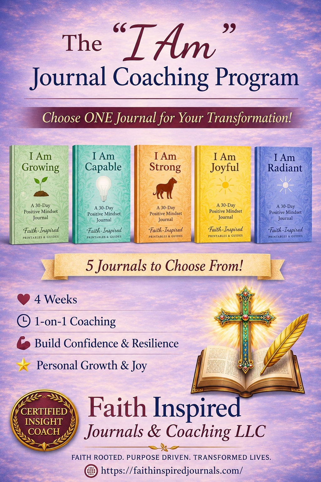 “I Am” Growth Mindset Coaching Program (1‑1 Coaching + Journal)