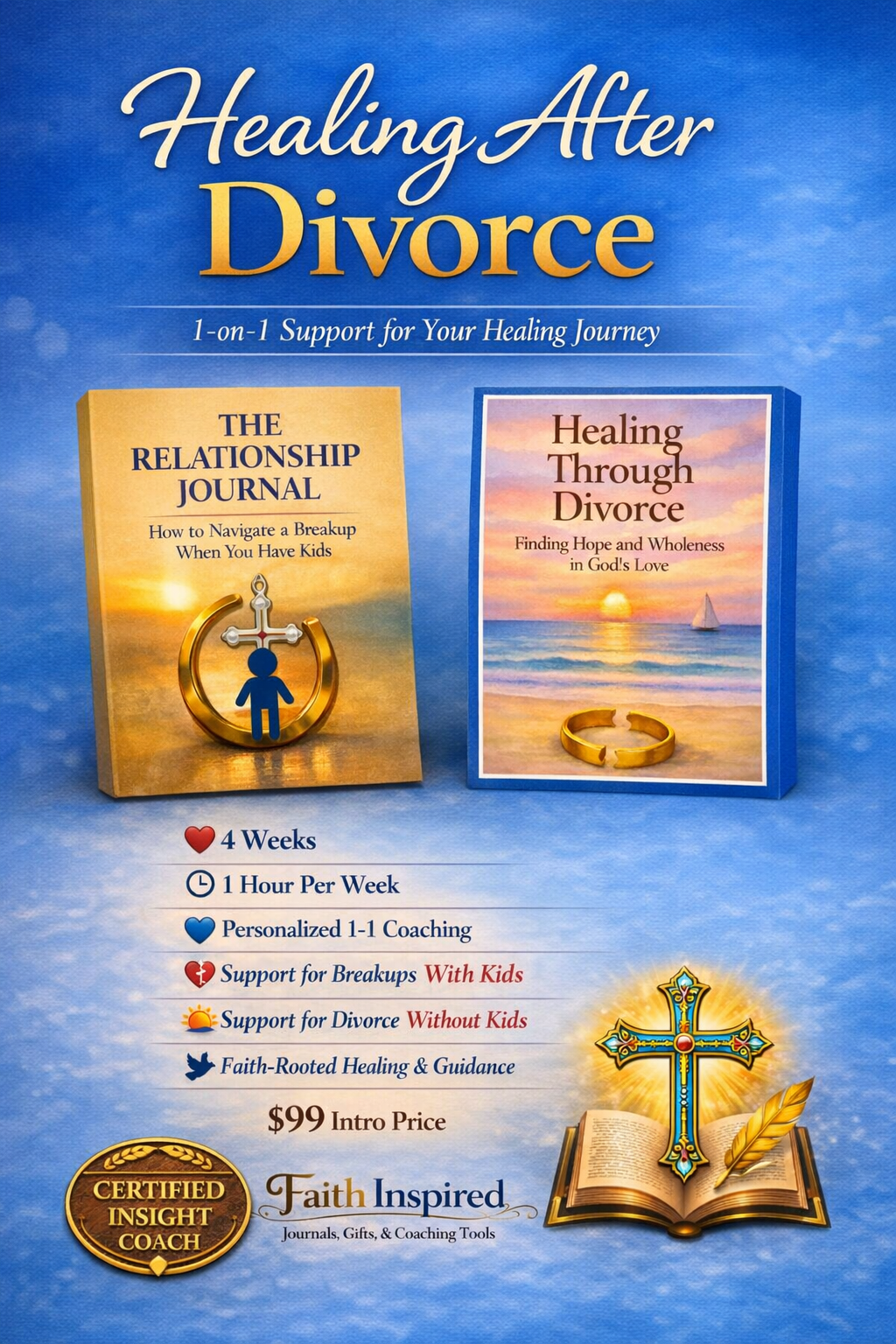 Healing After Divorce & Breakups: 4‑Week 1‑1 Coaching (With or Without Kids)