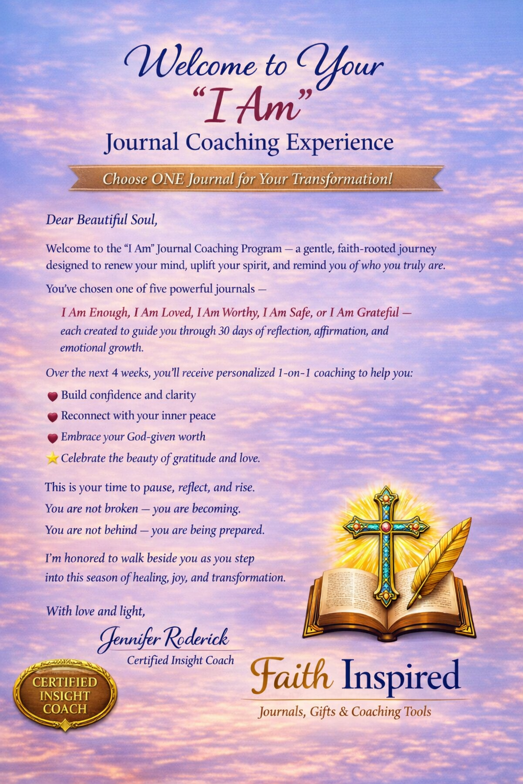 “I Am” Gratitude Mindset Coaching Program (1‑1 Coaching + Journal)